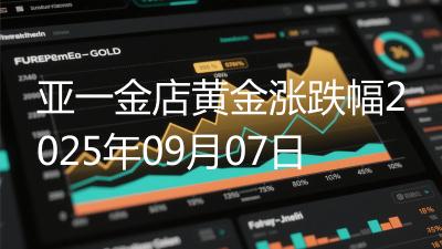 亚一金店黄金涨跌幅2025年09月07日