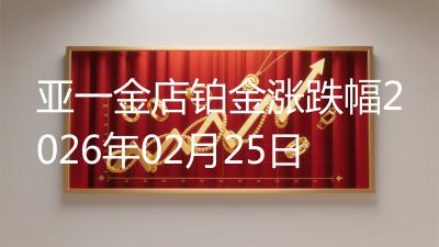 亚一金店铂金涨跌幅2026年02月25日