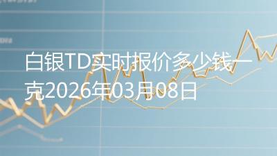 白银TD实时报价多少钱一克2026年03月08日