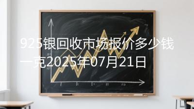 925银回收市场报价多少钱一克2025年07月21日