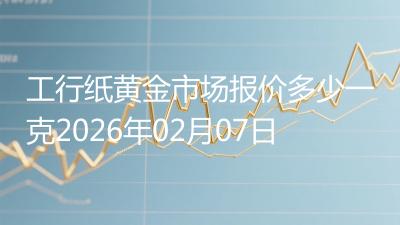 工行纸黄金市场报价多少一克2026年02月07日
