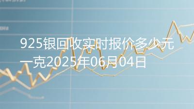 925银回收实时报价多少元一克2025年06月04日