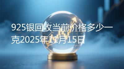 925银回收当前价格多少一克2025年11月15日