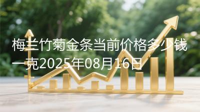 梅兰竹菊金条当前价格多少钱一克2025年08月16日