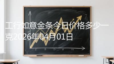 工行如意金条今日价格多少一克2026年04月01日