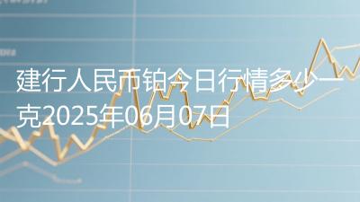 建行人民币铂今日行情多少一克2025年06月07日