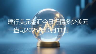 建行美元金汇今日行情多少美元一盎司2025年10月11日