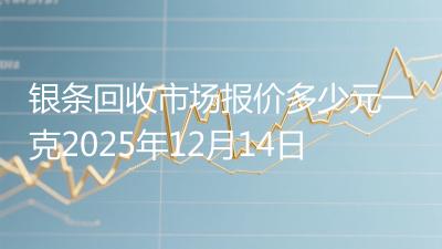 银条回收市场报价多少元一克2025年12月14日