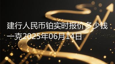 建行人民币铂实时报价多少钱一克2025年06月14日