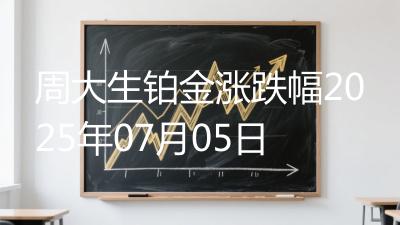 周大生铂金涨跌幅2025年07月05日