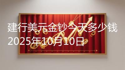 建行美元金钞今天多少钱2025年10月10日