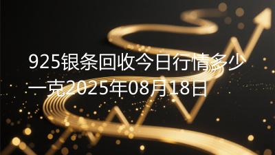 925银条回收今日行情多少一克2025年08月18日