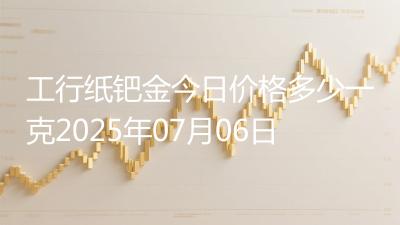 工行纸钯金今日价格多少一克2025年07月06日