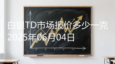 白银TD市场报价多少一克2025年06月04日