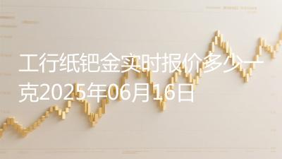 工行纸钯金实时报价多少一克2025年06月16日