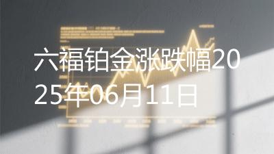 六福铂金涨跌幅2025年06月11日