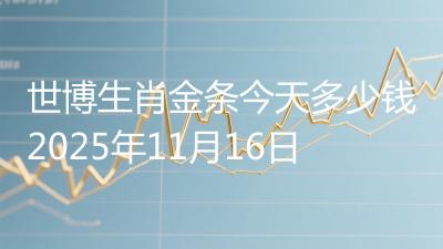 世博生肖金条今天多少钱2025年11月16日