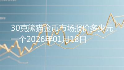 30克熊猫金币市场报价多少元一个2026年01月18日
