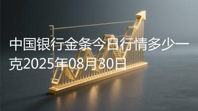 中国银行金条今日行情多少一克2025年08月30日