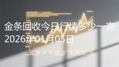 金条回收今日行情多少一克2026年01月05日