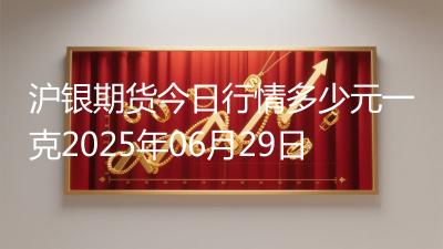 沪银期货今日行情多少元一克2025年06月29日