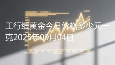 工行纸黄金今日价格多少元一克2025年09月04日