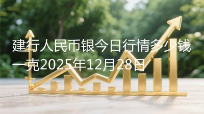 建行人民币银今日行情多少钱一克2025年12月28日