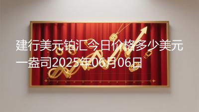 建行美元铂汇今日价格多少美元一盎司2025年06月06日