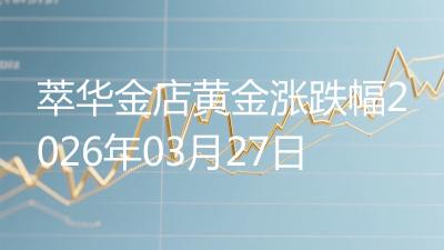萃华金店黄金涨跌幅2026年03月27日