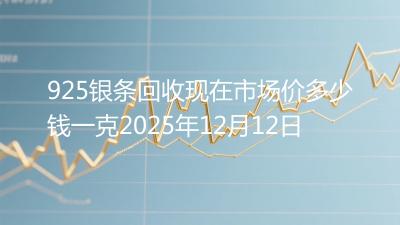 925银条回收现在市场价多少钱一克2025年12月12日