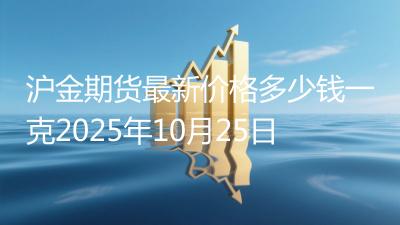 沪金期货最新价格多少钱一克2025年10月25日