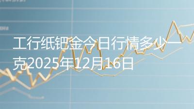 工行纸钯金今日行情多少一克2025年12月16日