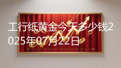 工行纸黄金今天多少钱2025年07月22日