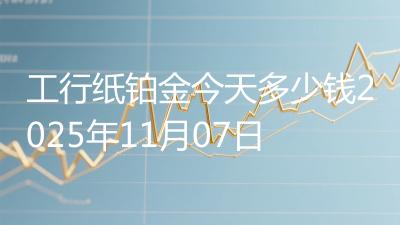 工行纸铂金今天多少钱2025年11月07日