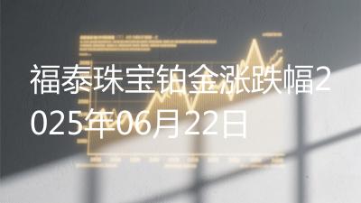 福泰珠宝铂金涨跌幅2025年06月22日