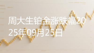 周大生铂金涨跌幅2025年09月25日