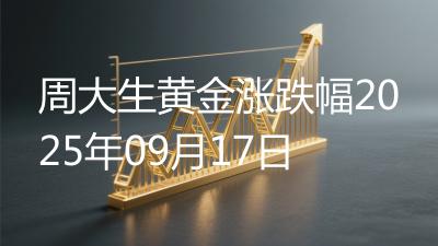 周大生黄金涨跌幅2025年09月17日