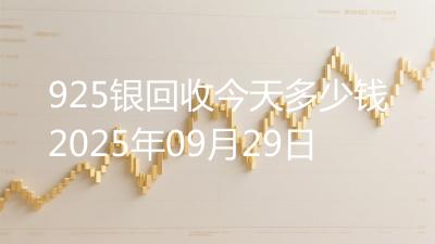 925银回收今天多少钱2025年09月29日