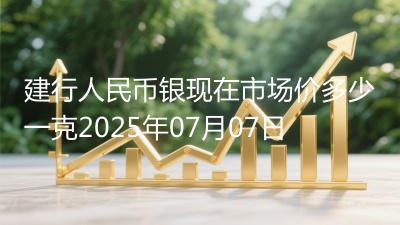 建行人民币银现在市场价多少一克2025年07月07日