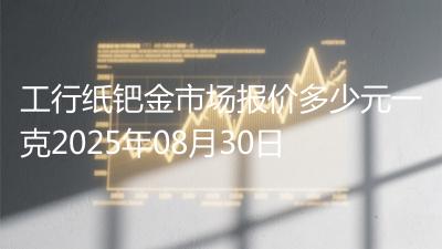 工行纸钯金市场报价多少元一克2025年08月30日
