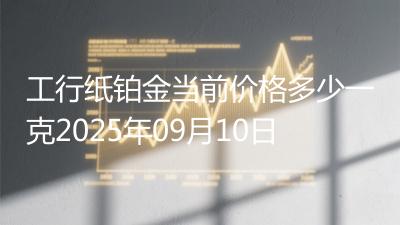 工行纸铂金当前价格多少一克2025年09月10日
