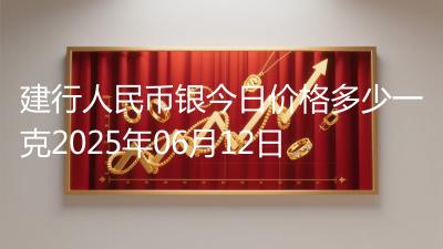 建行人民币银今日价格多少一克2025年06月12日