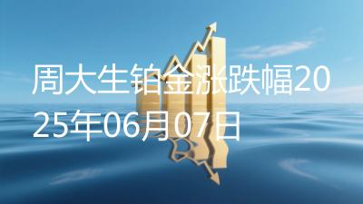 周大生铂金涨跌幅2025年06月07日