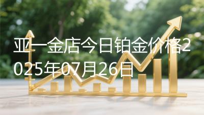 亚一金店今日铂金价格2025年07月26日