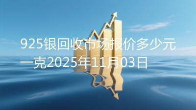 925银回收市场报价多少元一克2025年11月03日